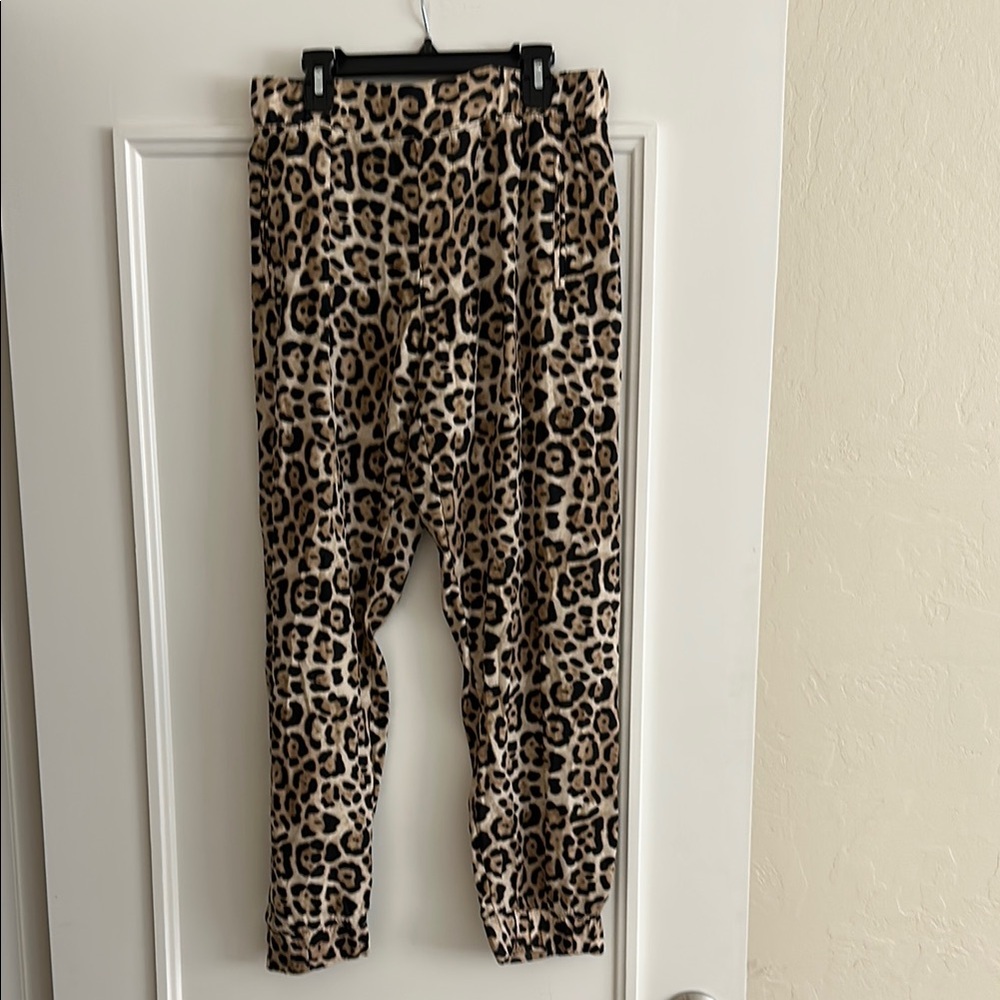 ATM Anthony Thomas Melillo Silk Leopard Print Trousers